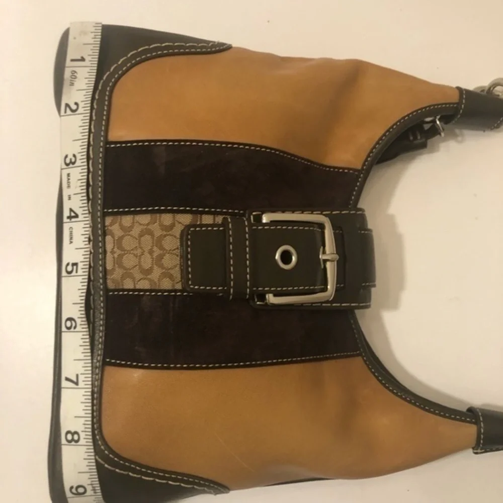 Coach vintage y2k f11344 brown tan multi textured soho hamptons hobo bag - Picture 6 of 15